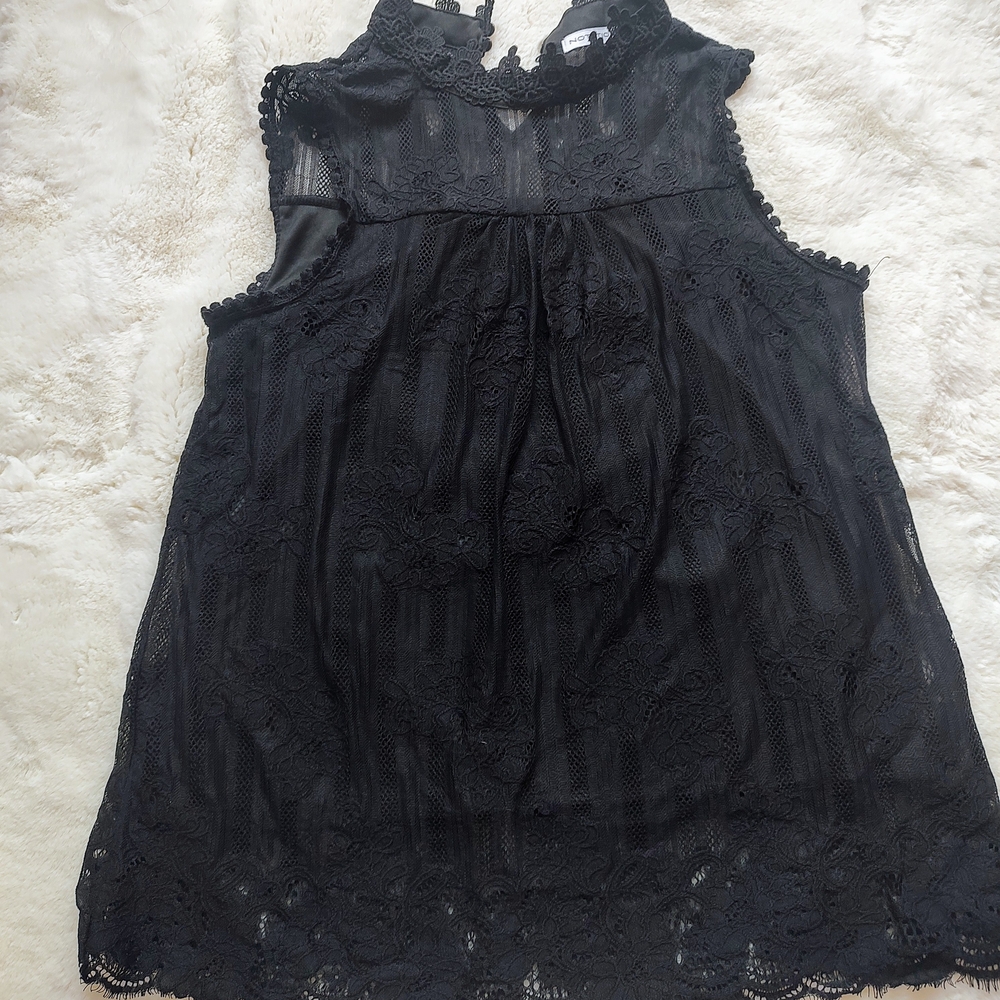 Notations Black Lace Top